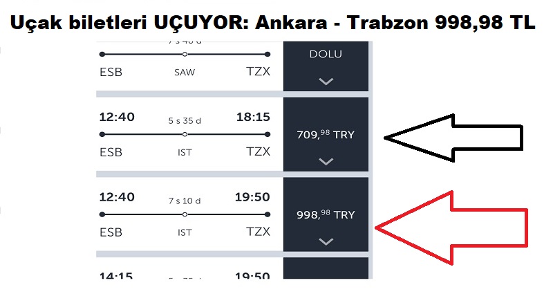 Uçak bilet fiyatları UÇUYOR!