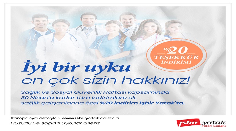 ​Sağlık çalışanlarına teşekkür indirimi
