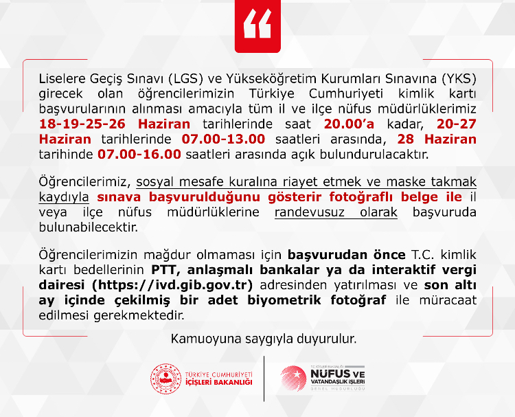 LGS ve YKS'ye girecek olan öğrenciler için önemli!