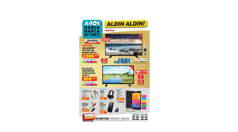 19 Kasım haftasının ürünleri A101 marketlerinde alıcılarını bekliyor!