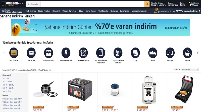Amazon.com.tr’den Şahane İndirim Günleri