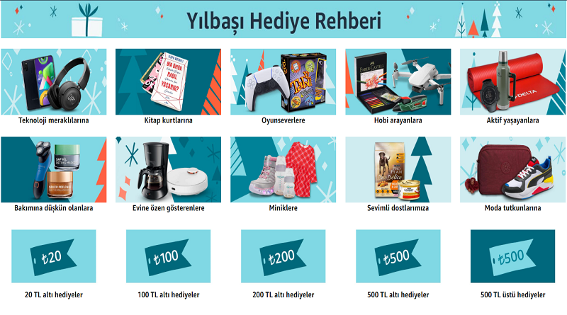 Amazon'dan Yılbaşı Hediye Rehberi