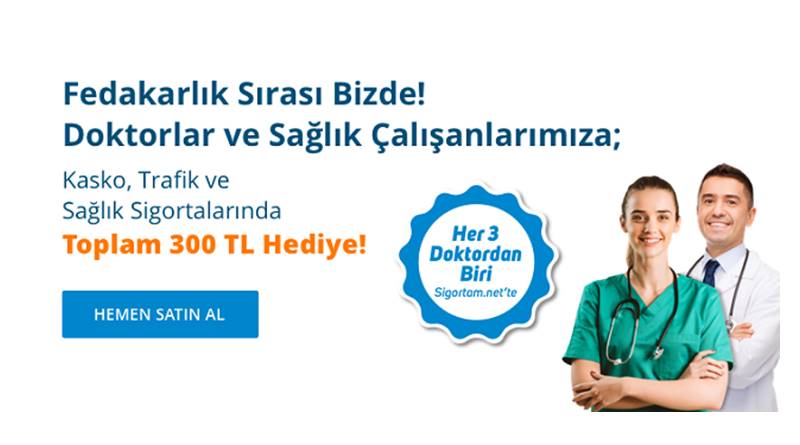 Doktorlar, Sağlık Çalışanlarımız ve Yakınlarına Toplam 300 TL Hediye!