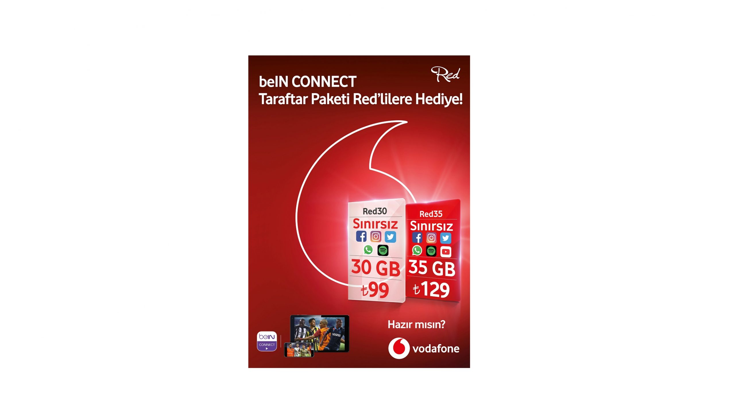 Vodafone Red'den Bein Connect ayrıcalıkları