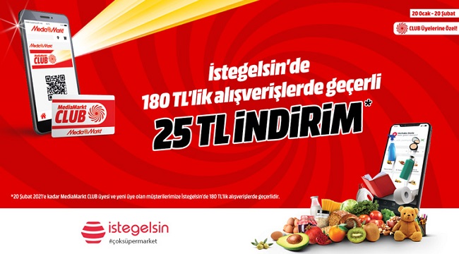 MediaMarkt ve istegelsin’den 25 TL indirim
