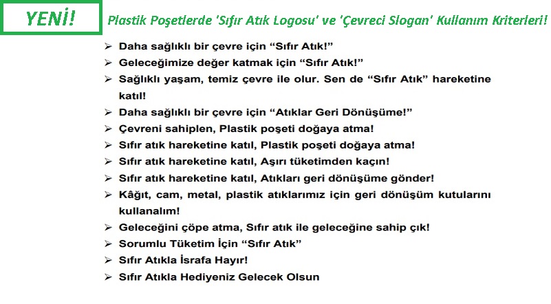 Poşetlerde kullanılacak sloganlar - AYRINTILAR!