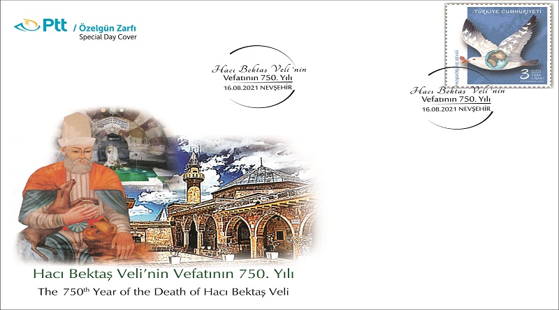 Ptt'den Hacı Bektaş Veli'nin vefatının 750. yılı konulu Özelgün zarfı