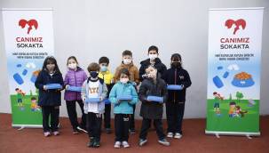 Mavi Kapaklar Sokak Hayvanları için Mama Kabına Dönüştürüldü