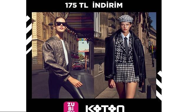 ZUBİZU’nun avantajlar dünyasına katılan Koton’da 175 TL indirim fırsatı!