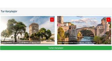Tatilsepeti'nden yapay zeka destekli tur kıyaslama modülü