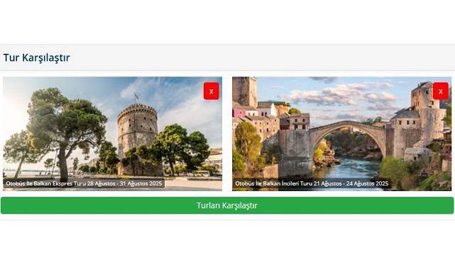 Tatilsepeti'nden yapay zeka destekli tur kıyaslama modülü